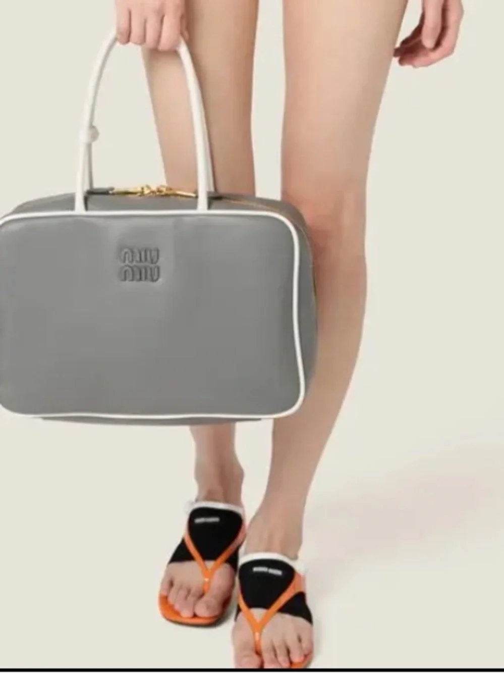 Miu Miu Orange Patent Leather Mary Jane Thong Sandals - Picture 5 of 8